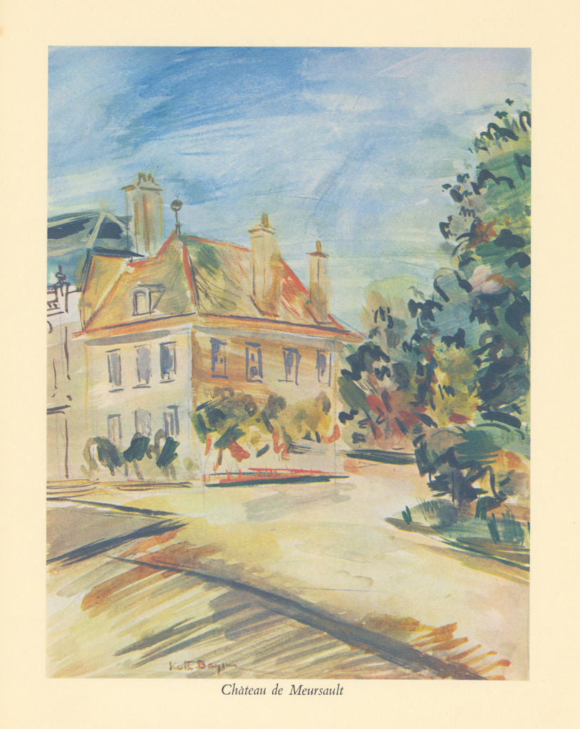 Château de Meursault wine estate by Keith Baynes. Côte-d'Or Burgundy 1950